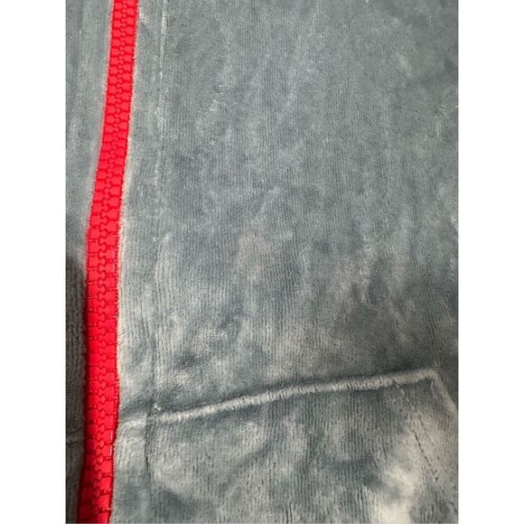 Sundry Zip Up Hoodie Velour Light Blue W/ Red Zipper Size 1 Small - Picture 13 of 13